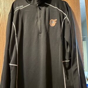 Columbia Men's Black Baltimore Orioles Lightweight 1/4 zip Jacket